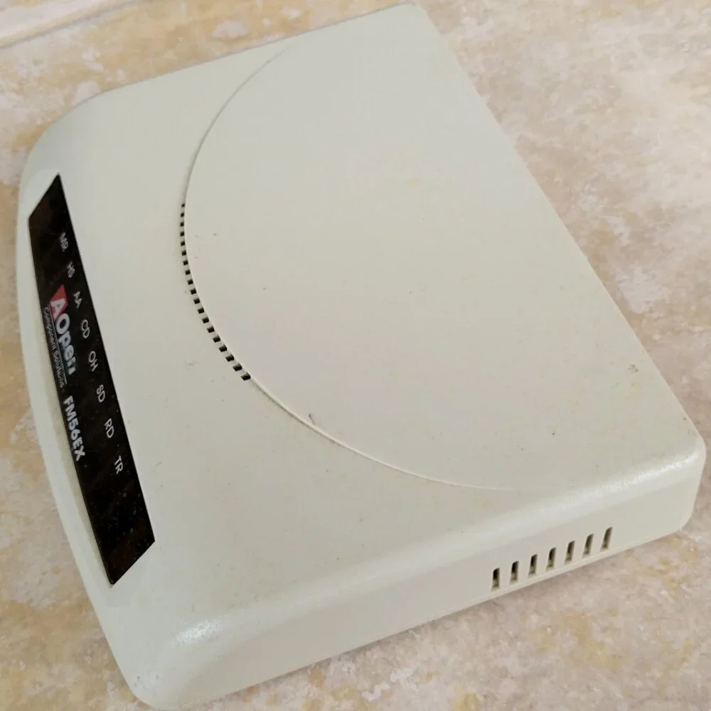 AOpen FM56EX External Modem, RS-232 Serial Port, RJ-11 Phone Jack